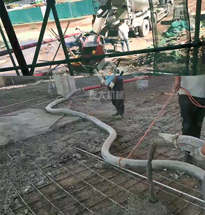 15kw混凝土浇筑泵地暖层混凝土输送施工反馈